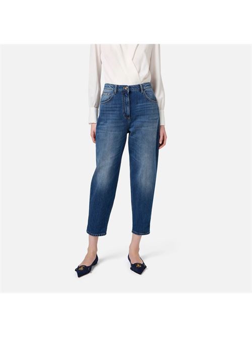 Jeans boyfriend in cotone stretch con risvolto ELISABETTA FRANCHI | PJ72D46E246E2104